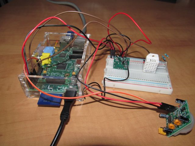 MyPi Home Control (Raspberry Pi, PIR Sensor, DHT22 Sensor, 433MHz transmitter)